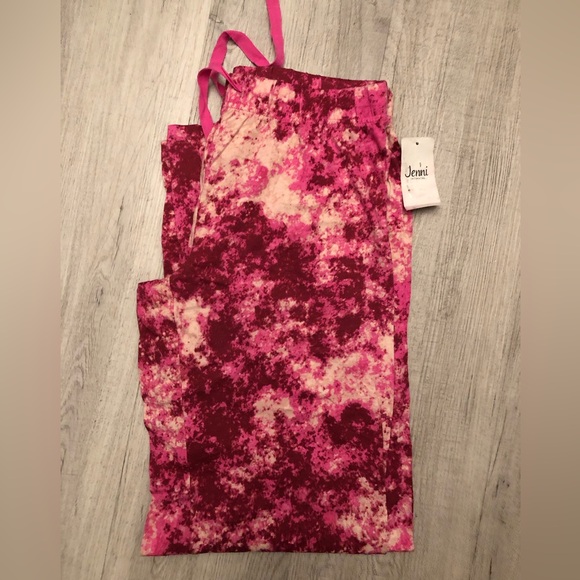 Jenni Intimates Pink Tie Dye Lounge & Sleepwear Pants Size NWT MSRP $29.50 XS - Picture 3 of 5